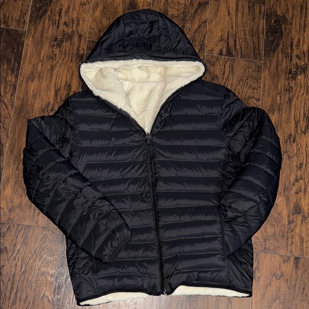 2 in 1 Black Puffer Jacket and Cream